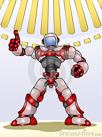 Droid robot thumb up Stock Photo