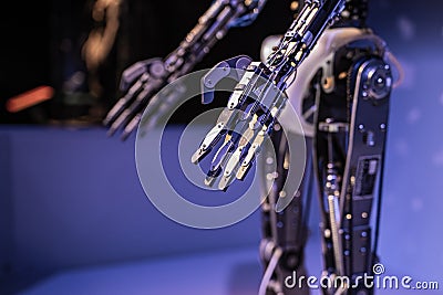 Droid robotic hand with servos Stock Photo