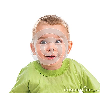 Droll little boy portrait Stock Photo