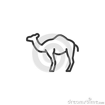 Dromedary camel line icon Vector Illustration