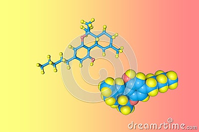 Dronabinol is a synthetic form of tetrahydrocannabinol, the primary psychoactive component of cannabis marijuana Cartoon Illustration