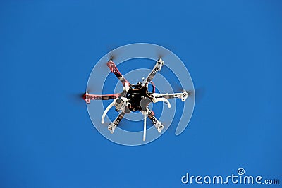 Drone in action in the blue sky Editorial Stock Photo