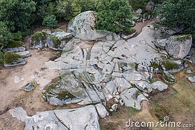 Beglik Tash rock sanctuary in Bulgaria Stock Photo