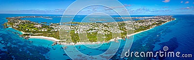 The drone aerial view of Bermuda island Stock Photo