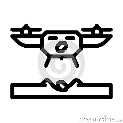 drone agriculture planting line icon vector illustration Vector Illustration