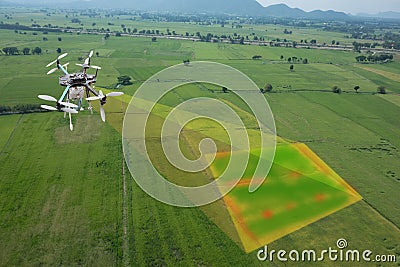 Drone for agriculture, drone use for various fields Stock Photo