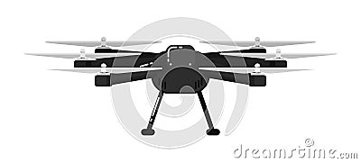 Drone aircraft isolated on white background Vector Illustration