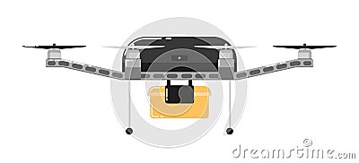 Drone aircraft isolated on white background Vector Illustration