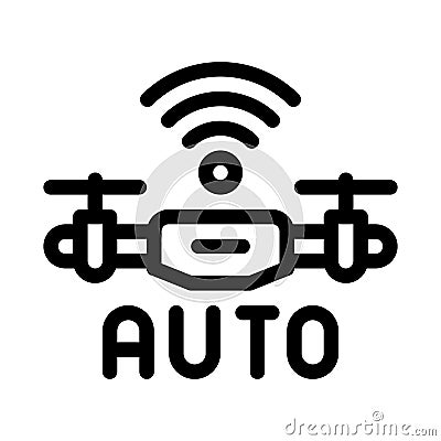 Drone auto return home icon vector outline illustration Vector Illustration