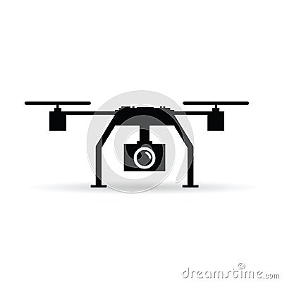 drone in black color art illustration Vector Illustration