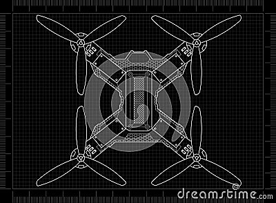 Drone blueprint Stock Photo