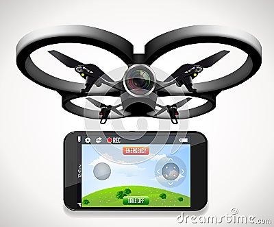 Drone with camera Stock Photo