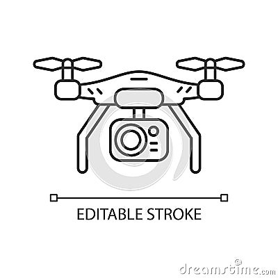 Drone camera linear icon Vector Illustration