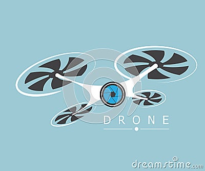 Drone with camera logo Vector Illustration