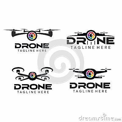 Drone Camera Logo Vector Set Stock Photo