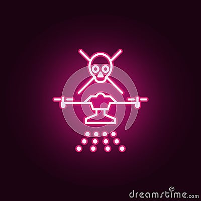drone with chemical elements icon. Elements of Drones in neon style icons. Simple icon for websites, web design, mobile app, info Stock Photo