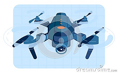 Drone copter in flight Vector Illustration