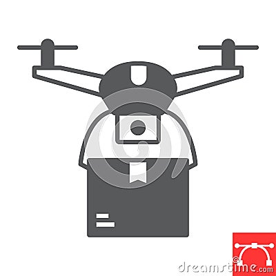 Drone delivery glyph icon Vector Illustration