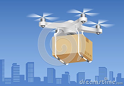 Drone delivery technology. Vector illustration. Vector Illustration