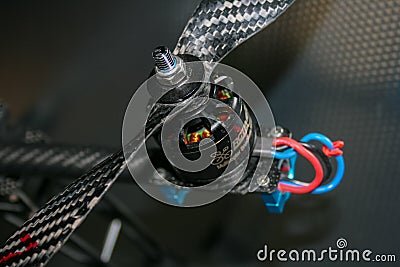 Drone design prototype and build showing different electronic modules. Editorial Stock Photo