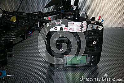 Drone design prototype and build showing different electronic modules. Editorial Stock Photo