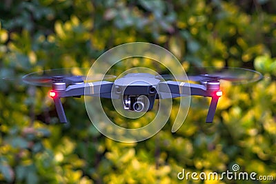 A drone in flight Stock Photo