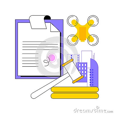 Drone flying regulations abstract concept vector illustration. Vector Illustration