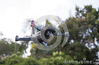 Drone flying view from the bottom Stock Photo