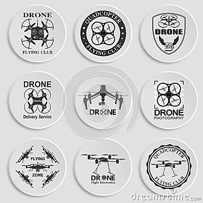 drone footage emblems Vector Illustration