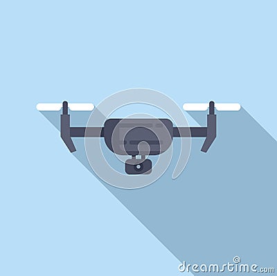 Drone gadget icon flat vector. Pilot creative air Vector Illustration