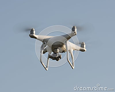 Drone Hovering over visual target Stock Photo