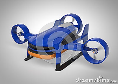 Drone with hybrid mode which can lift up vertically and flying like normal airplane. Stock Photo