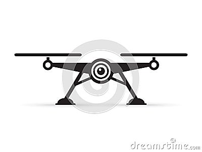 Drone icon inf flat style illustration. Modern gadget on white background. Vector object for you project Vector Illustration