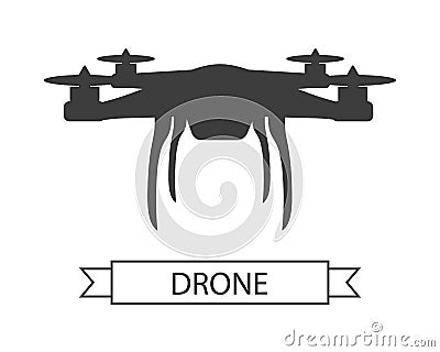 Drone Icon Isolated Unmanned Aerial Vehicle Vector Illustration