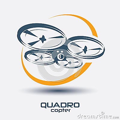 Drone icon, quadrocopter Vector Illustration