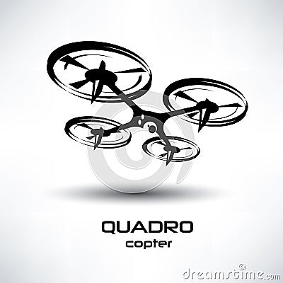 Drone icon, quadrocopter Vector Illustration