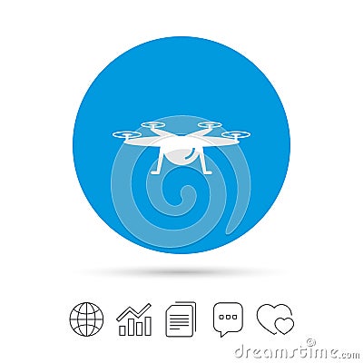 Drone icon. Quadrocopter symbol. Vector Illustration