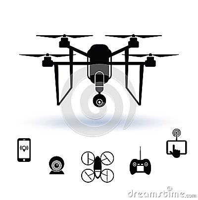 Drone icon set, Vector. Vector Illustration