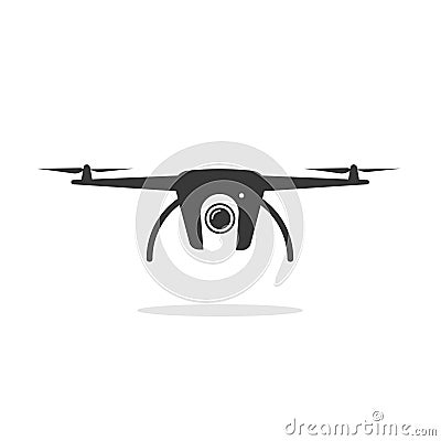 Drone icon shape vector isolated on white background Vector Illustration