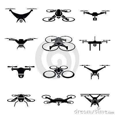 Drone icon vector set Vector Illustration