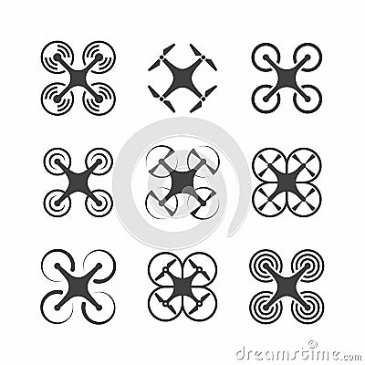 Drone icons Vector Illustration