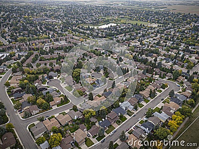 Lakeview Neighborhood Aerial View in Saskatoon Stock Photo