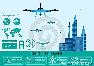 Drone infographic Vector Illustration