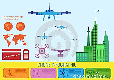 Drone infographic Vector Illustration