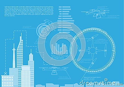 Drone infographic Vector Illustration