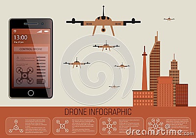 Drone infographic Vector Illustration