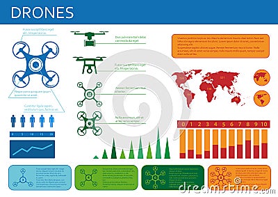 Drone infographic Vector Illustration