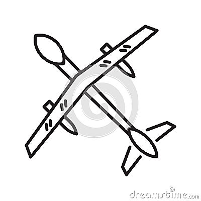 Drone line icon. Included the icons as drone, remote, controller, radar, map, signal and more line icon Vector Illustration
