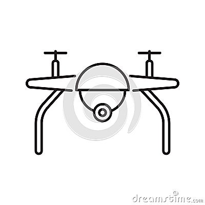 Drone line icon. Included the icons as drone, remote, controller, radar, map, signal and more line icon Vector Illustration