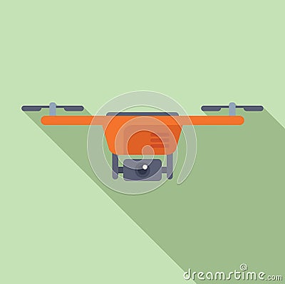 Drone livestream icon flat vector. Scene cinema operator Vector Illustration